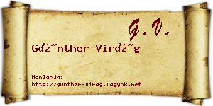 Günther Virág névjegykártya